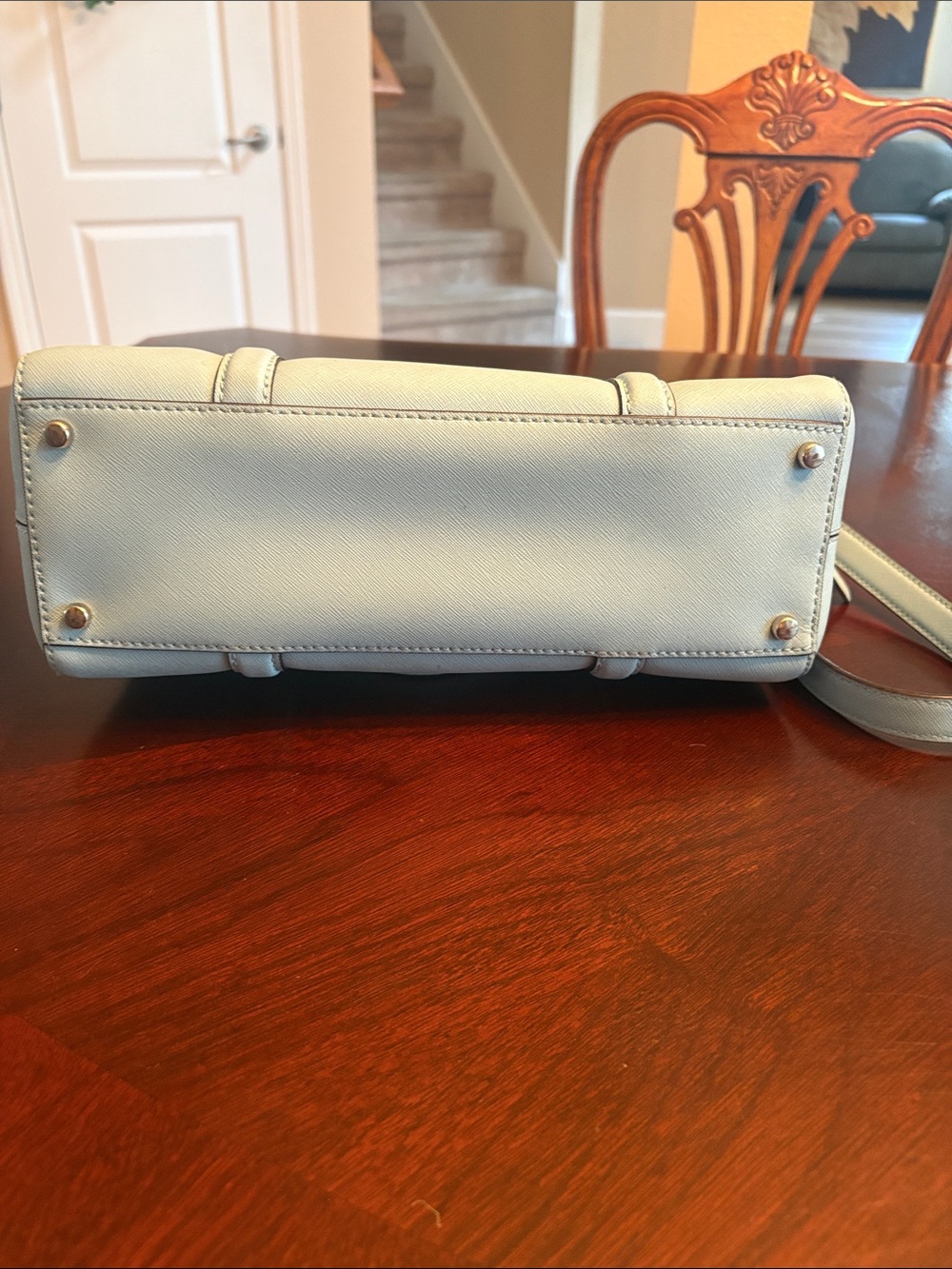Kate Spade tiffany blue Saffiano leather satchel with detachable strap - Picture 5 of 8